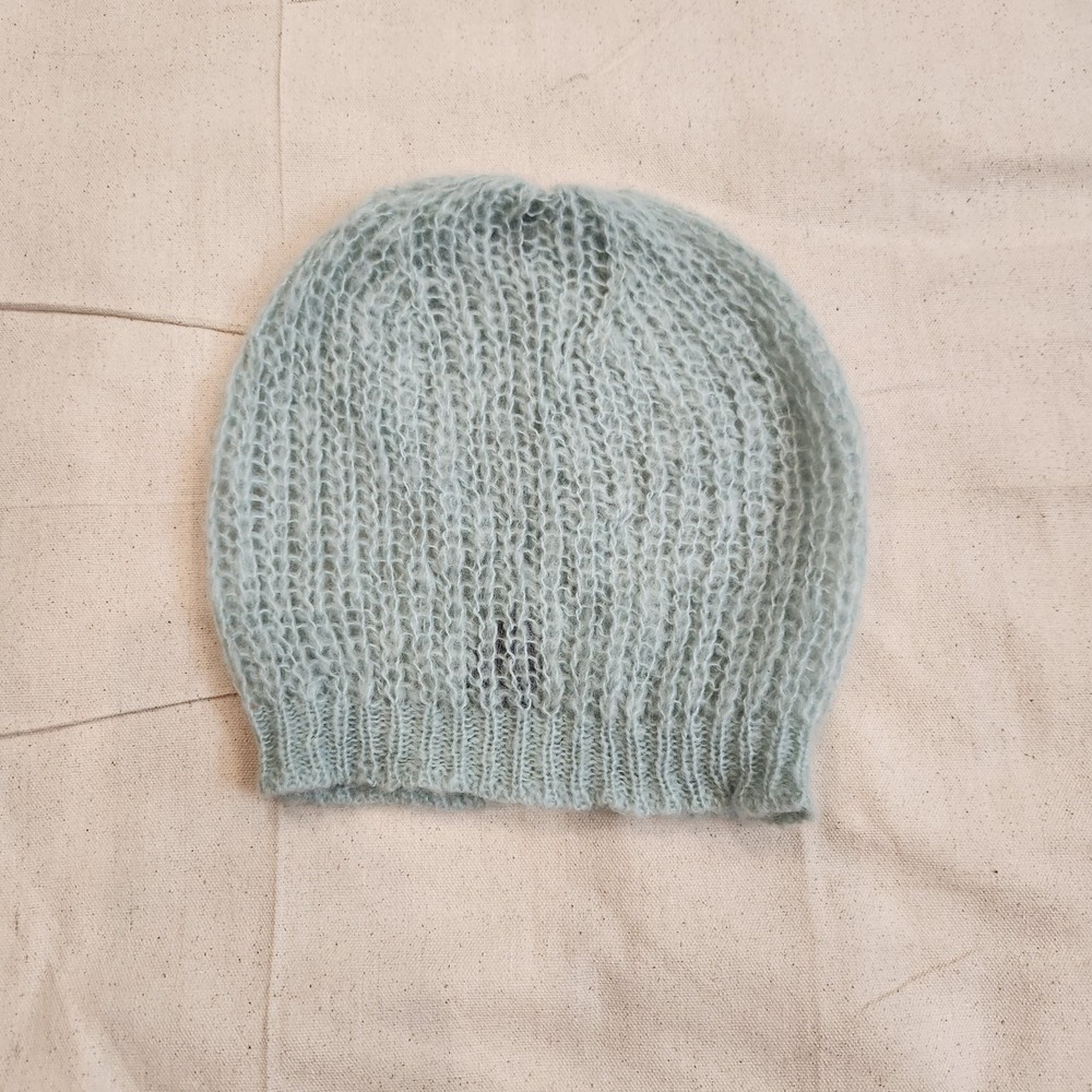 Wooden Ships Paola Buendia Mohair Blend Beanie Hat Mint Green OS Women's Aqua
